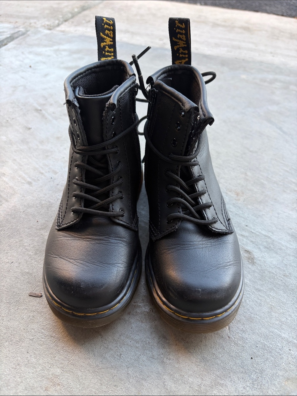 Doc Marten Black Lace-Up kids Combat Boots